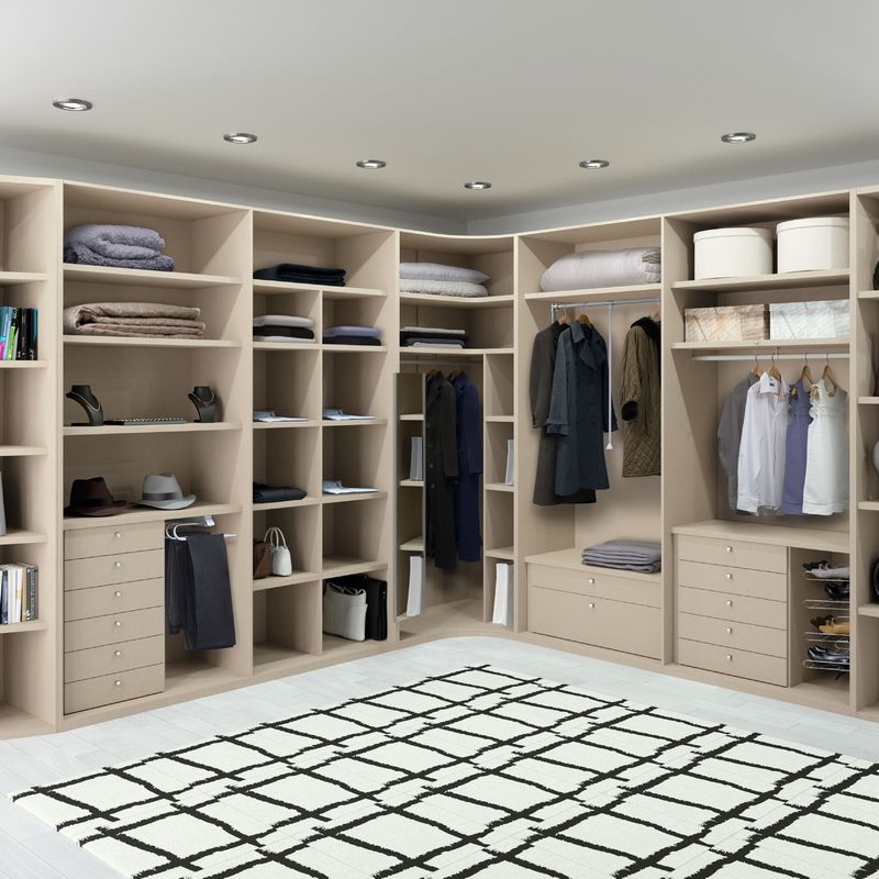 Bedroom Furniture Modern Small L Shape Walk in Closet Wardrobe for Bedroom Solution