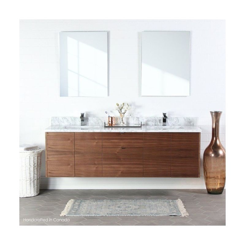 Solid Wood Bathroom Wall Cabinet with Low MOQ and Countertop Included from Top Seller