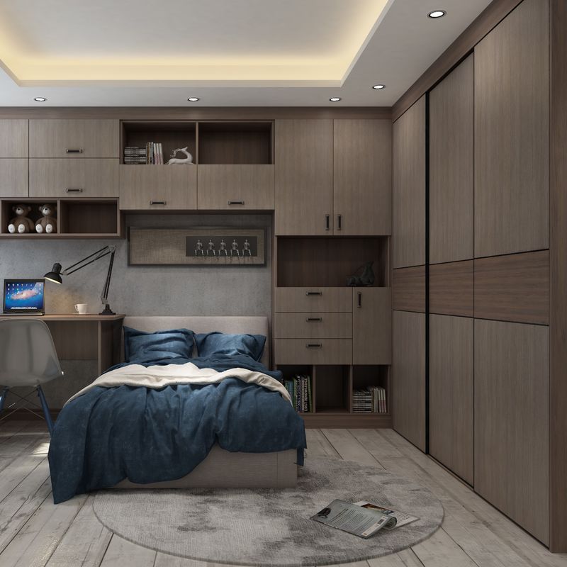 Bedroom Furniture Modern Small L Shape Walk in Closet Wardrobe for Bedroom Solution