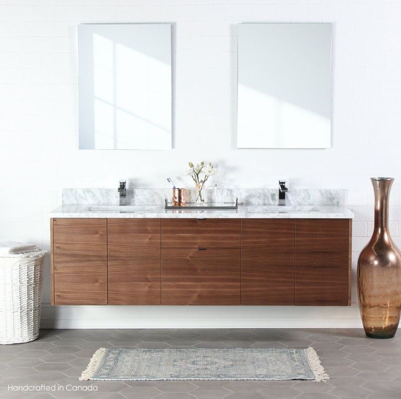 Transform Your Bathroom with Solid Wood Wall Mounted Vanities and Floating Wash Basin