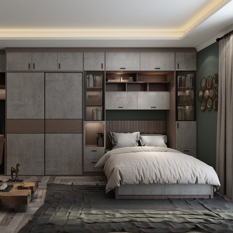 Customizable Modern Style Bedroom Set with 2 Door Wardrobe Almari Furniture by YALIG