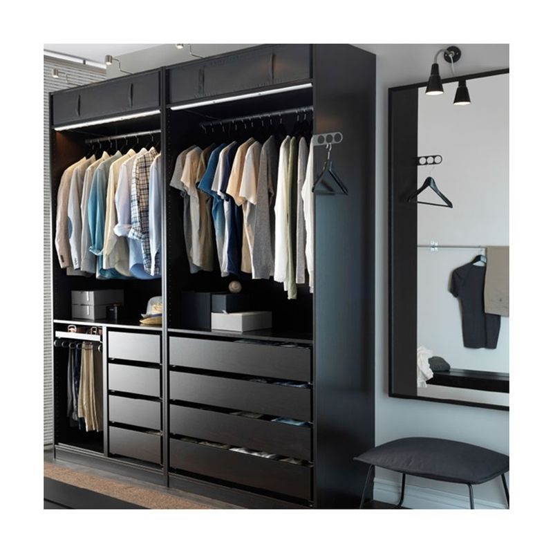 DIY Glass Mirror Wooden Bedroom Wardrobe in Modern Style for Bedroom Requirements