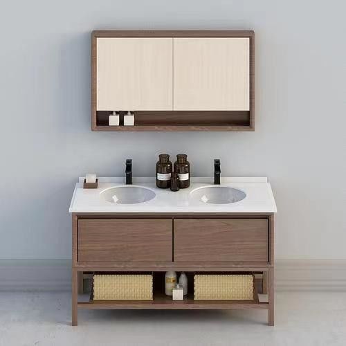 Solid Wood Cabinet Vanity for Small Toilets Includes Mirror and Countertop from YALIG