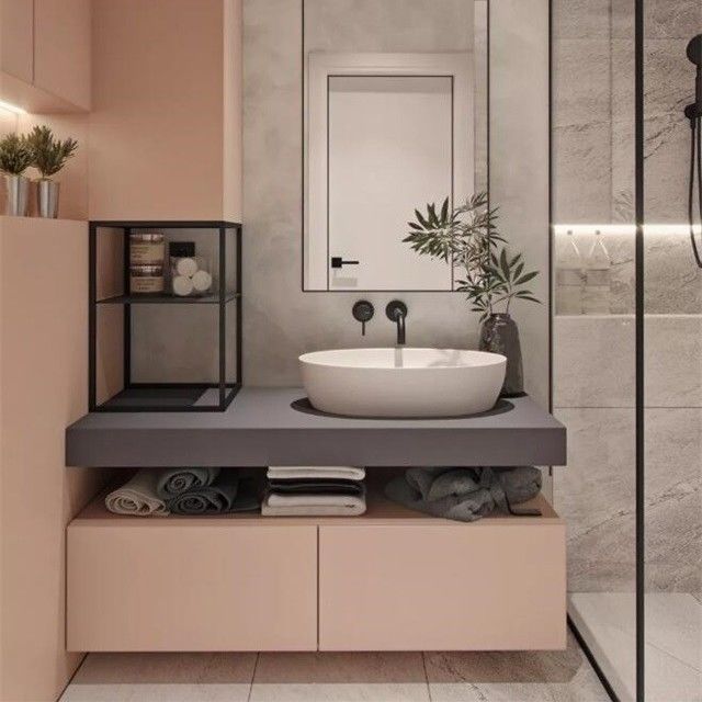 Mirror Included Yes Wall Mounted MDF Vanity Bathroom Cabinet with Acrylic Door Panel