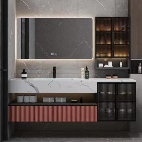 Mirror Included Yes Wall Mounted MDF Vanity Bathroom Cabinet with Acrylic Door Panel