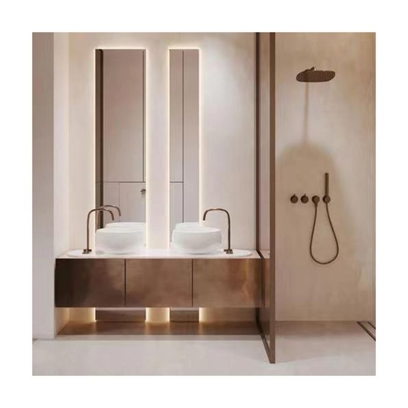 Modern Cabinet Storage and Bathroom Vanity Light Combo with Mirror by YALIG Design