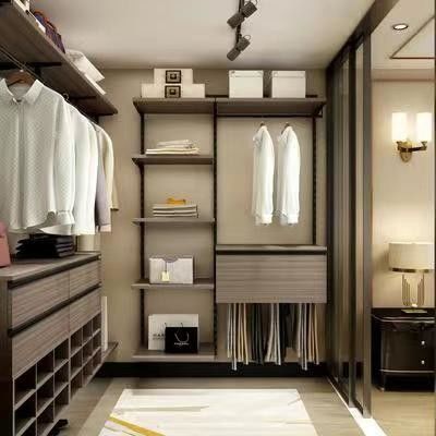 Large Wooden Walk in Built-in Wardrobe for Modern Apartment 2D/3D and High End Design