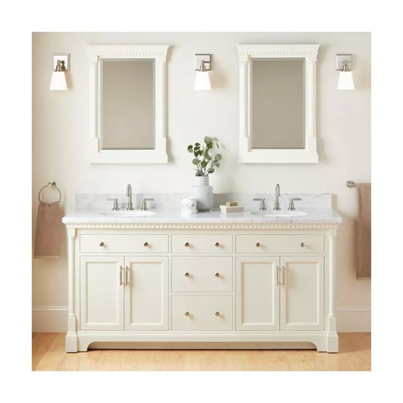 YALIG Cabinet Shaker Fluted Panel Quartz Countertop Bathroom Vanity for 38-46 in Width