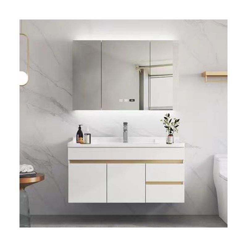 Wall Mounted YALIG Frame-Less Minimalist Mirror Lamp Bathroom Cabinet for Apartments