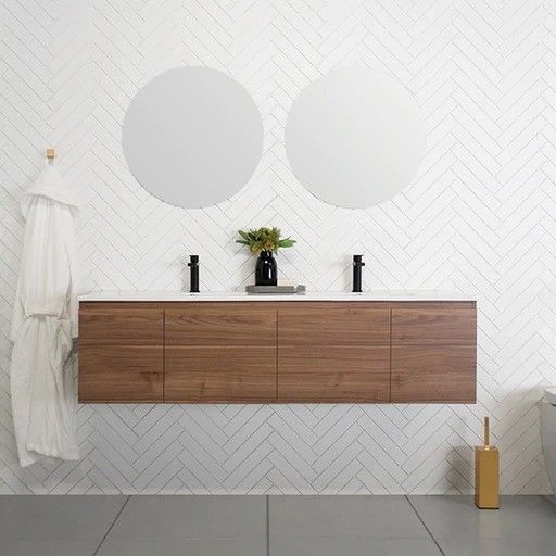 38-46 in Width YALIG Frame-Less Melamine Cabinet With Mirror Lamp Undermount Marble Counter