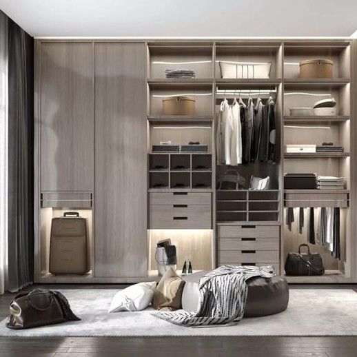 NO Folded 2024 Design Bedroom Closet Wood Wardrobe Cabinets for General within YALIG