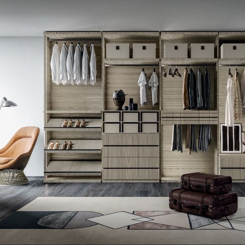 Contemporary Wooden Wardrobe Cabinet for Bedroom Room Furniture Design Style 2D / 3D