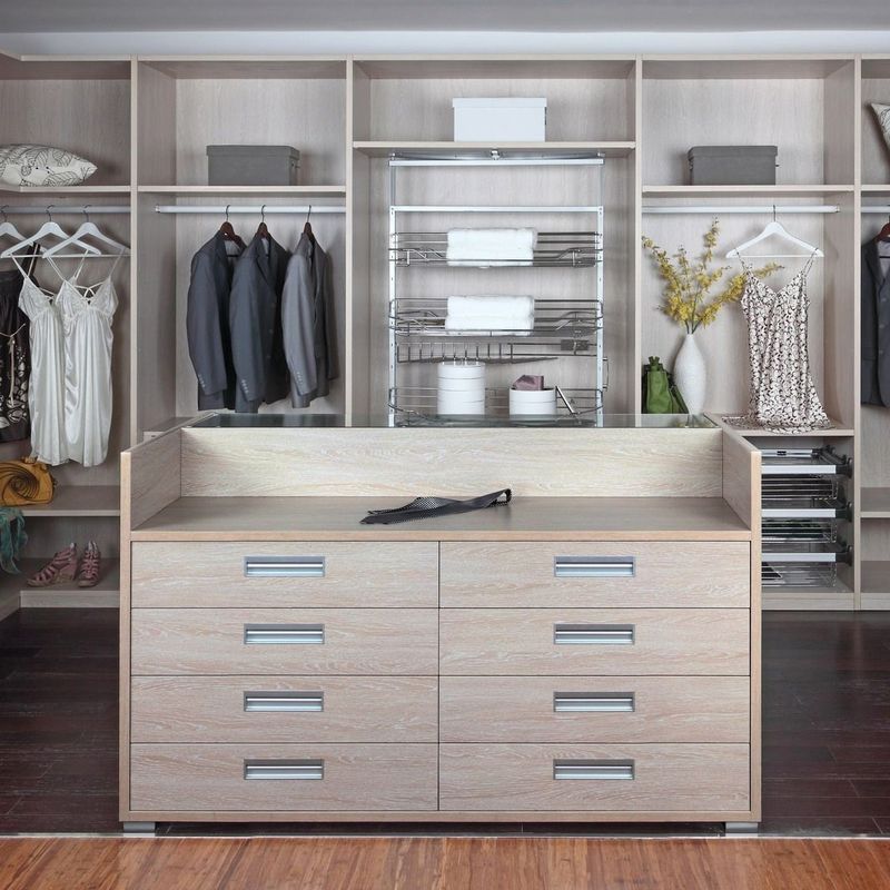 Contemporary Convertible YALIG Pole System Walk In Room Cabinet Open Style Big Wardrobe Closets