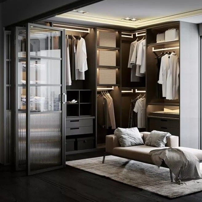 Modern Wooden Wardrobe for Contemporary Bedroom YALIG Open Corner Walk-in Essential