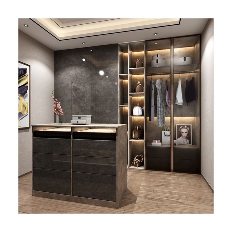 Contemporary Design Style YALIG Veneer Modern Corner Wardrobes for Bedroom Furniture