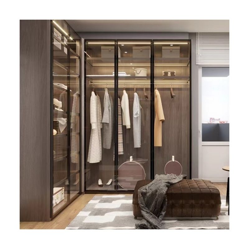 Contemporary Style Wooden Wardrobe for Modern Customized Color Bedroom Furniture