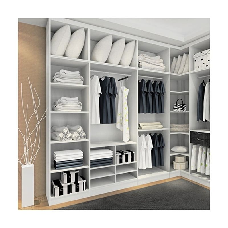 PANEL Wood Style YALIG Big Corner Open Wardrobe Cabinet for Contemporary Design Style