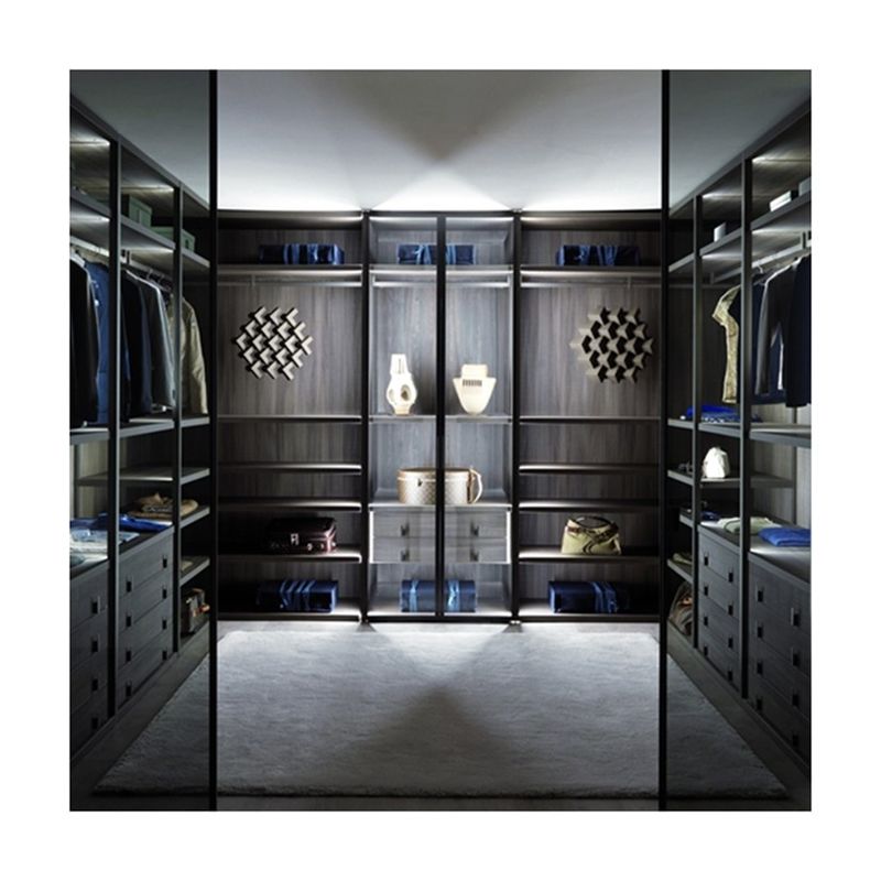 PANEL Wood Style YALIG Big Corner Open Wardrobe Cabinet for Contemporary Design Style