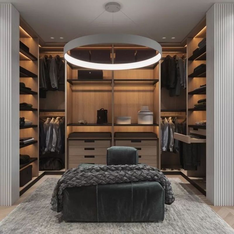 PANEL Wood Style YALIG Big Corner Open Wardrobe Cabinet for Contemporary Design Style