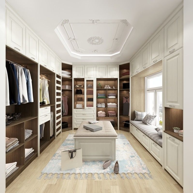 Stylish Mail Packing Wooden Open Wardrobe for Interior Design and Closet Organization
