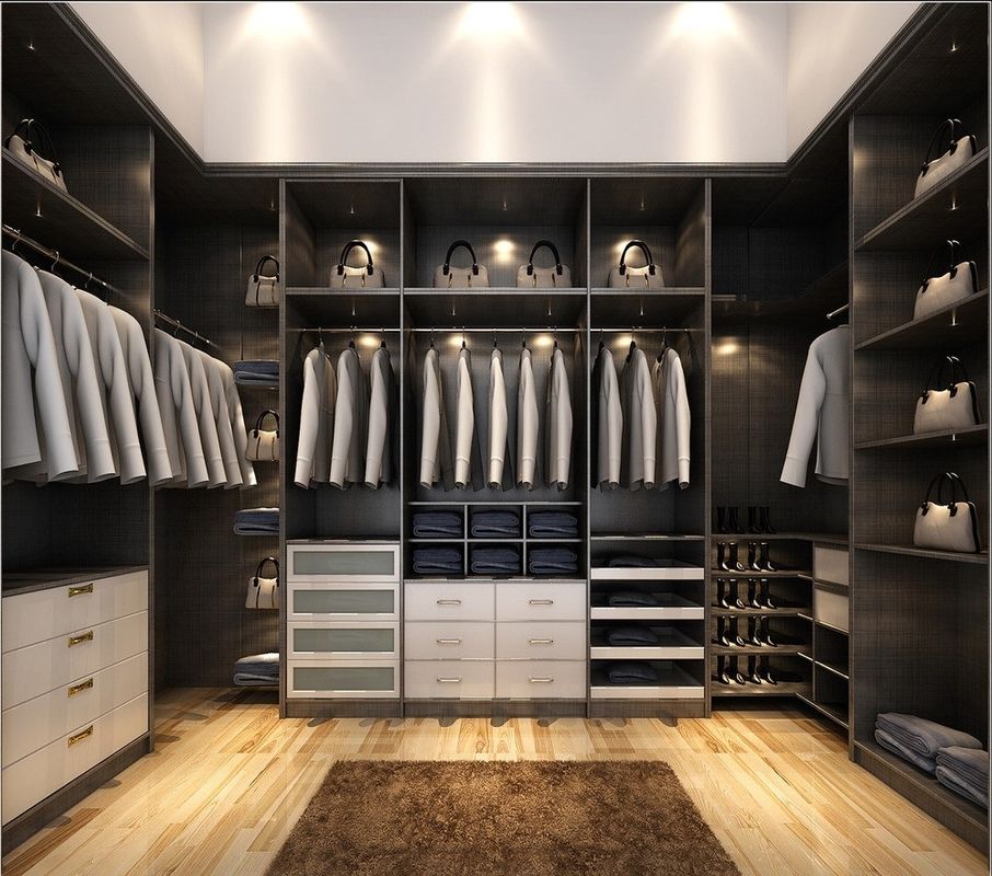 Stylish Mail Packing Wooden Open Wardrobe for Interior Design and Closet Organization