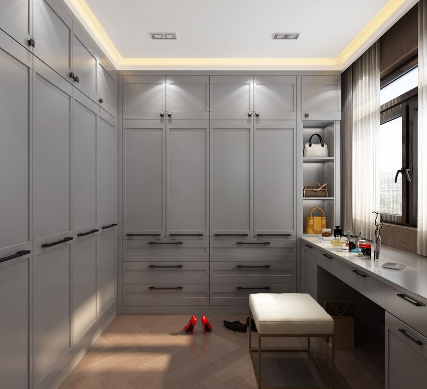 Customized PANEL Wood Style Bedroom Storage Organizer Clothes Walk in Closet Cabinet